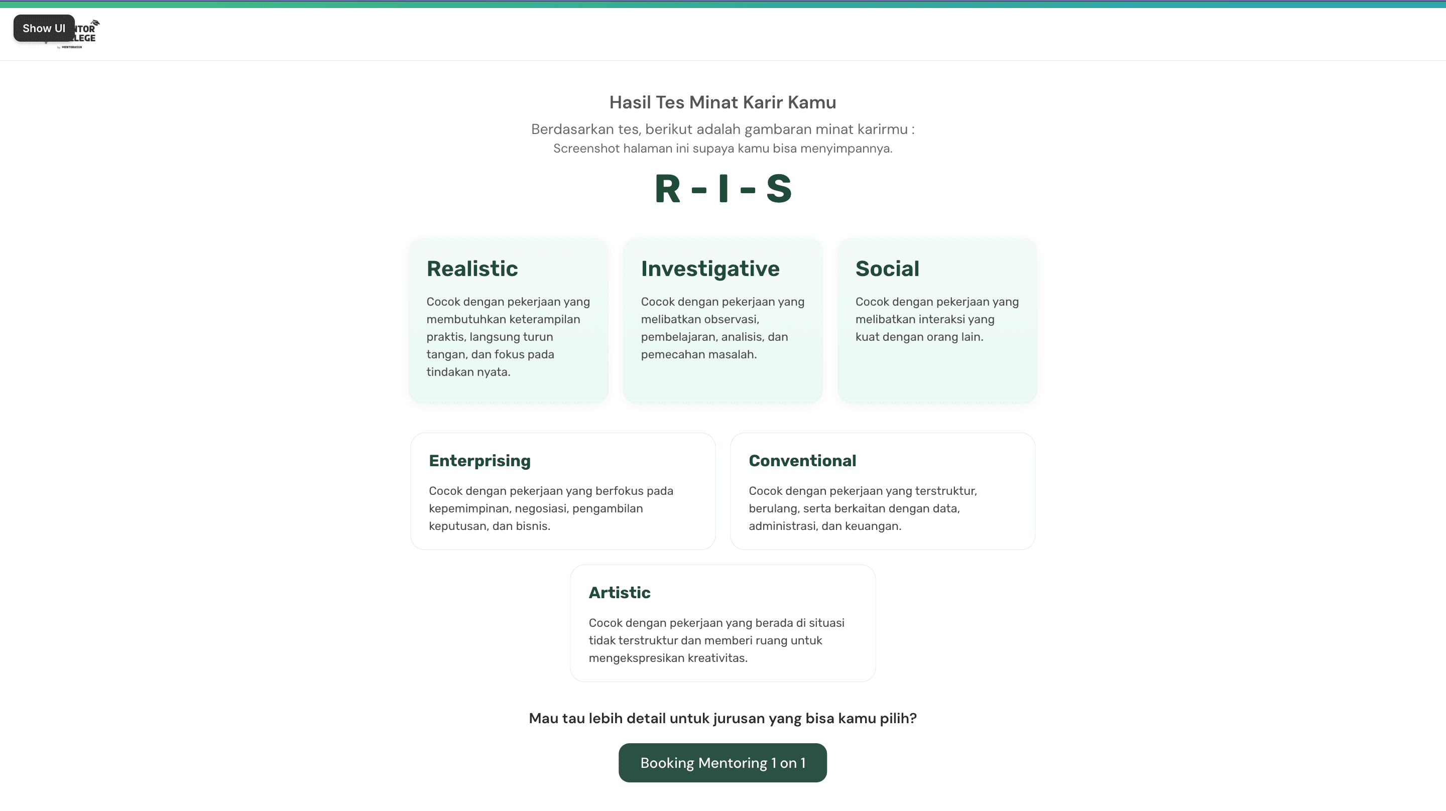 Mentor Asuh: Test RIASEC
